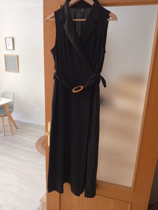 Vestido Midi Negro Estilo Blazer SHEIN Talla L