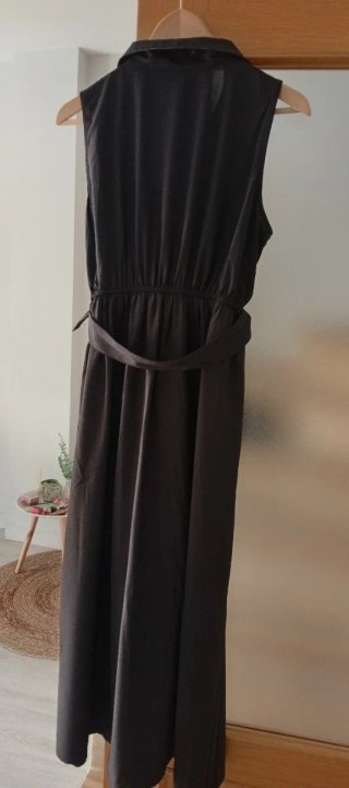 Vestido Midi Negro Estilo Blazer SHEIN Talla L