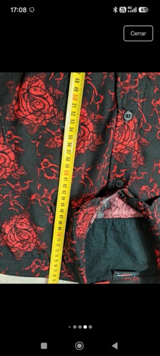 Camisa No Fear floral negra y roja