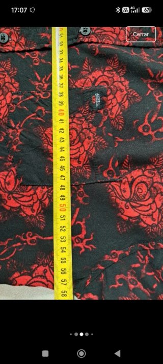 Camisa No Fear floral negra y roja