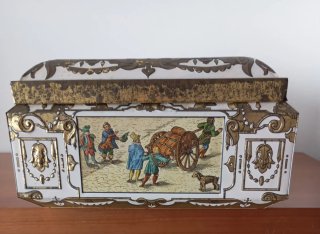 Caja de hojalata vintage decorada