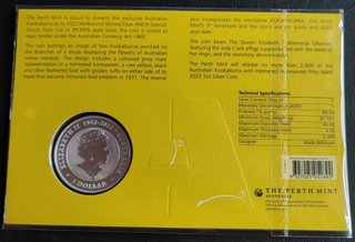Australia 1$ 2023 Plata 1 oz Kookaburra Privy Mark