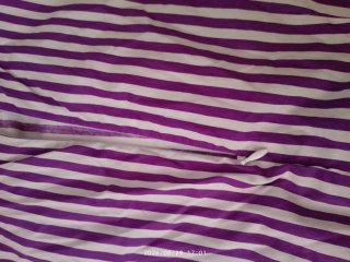 Vestido rayas morado y blanco con gran lazada