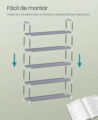 SONGMICS Estante Zapatero de 5 Niveles Organizador