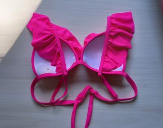 Bikini push up fucsia con volantes talla M nuevo