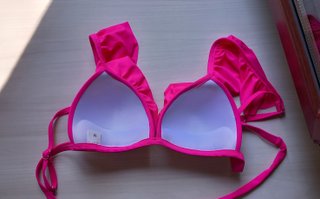 Bikini push up fucsia con volantes talla M nuevo