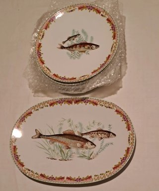 6 piatti +  vassoio pesci porcellana Limoges