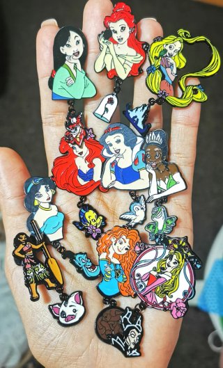10 Broches Metal Princesas Disney