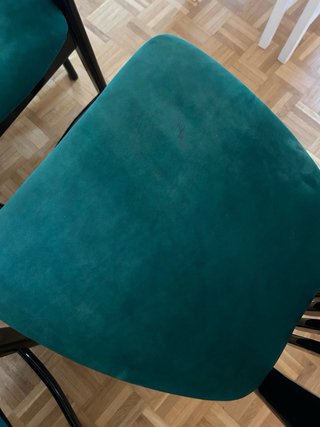 6 Sillas Vintage Terciopelo Verde y Negro