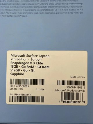 Microsoft Surface Laptop 7th edition. 16/512GB