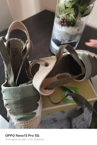 Cuñas esparto MK blanco  y verde N°36
