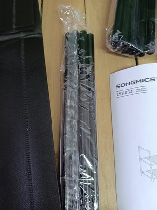 SONGMICSLSH052B01, Scarpiera a 2 Livelli, Organizzatore per Ingresso, Salvaspazio, Struttura in Metallo, Ripiani in Tessuto Non Tessuto, Nero