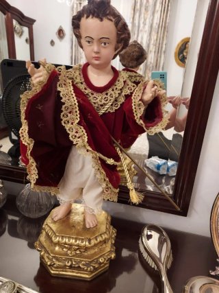 Antigüedad figura religiosa niño