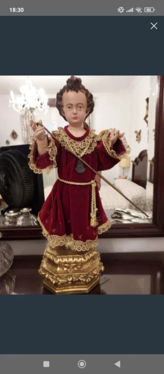 Antigüedad figura religiosa niño