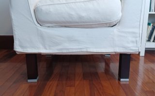 Sillón blanco de tela