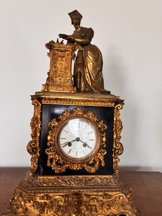 Reloj de sobremesa antiguo bronce Henry a Paris.