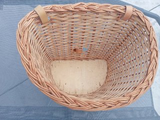 Cesto Mimbre Bicicleta Cuero
