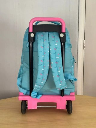 Mochila infantil con ruedas y diseño de pájaros