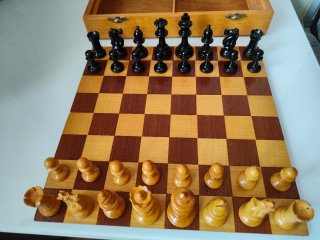 Set Ajedrez Madera Tablero Caja