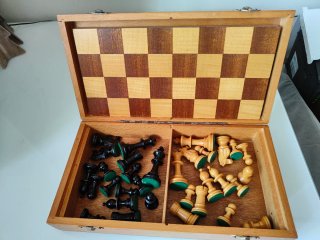 Set Ajedrez Madera Tablero Caja