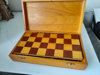 Set Ajedrez Madera Tablero Caja