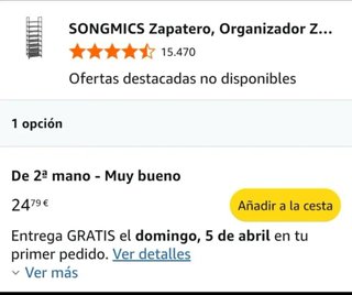 SONGMICS Scarpiera, Organizzatore Scarpe, 8 Ripiani
