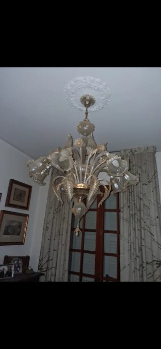 Lampadario Murano Vetro Oro