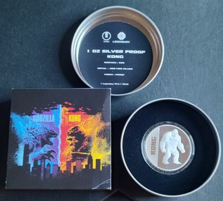 NIUE 2$ 2021 Godzilla vs Kong Plata 1oz PROOF