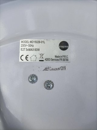 Lámpara plafón techo cristal y metal