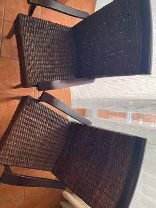 2 Sillones Ratán Trenzado con Brazos.Precio unidad
