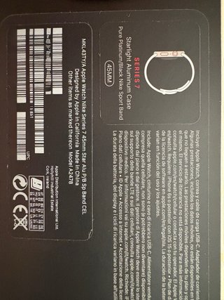 Apple Watch S7 45mm GPS + Celular. Muy poco uso.