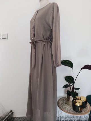 Vestido largo gris Mila talla M