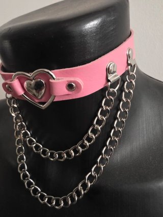 Collare choker collana catene borchie techno festa