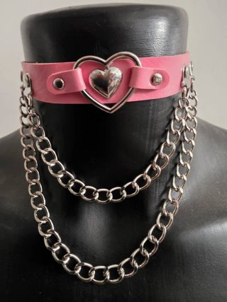 Collare choker collana catene borchie techno festa