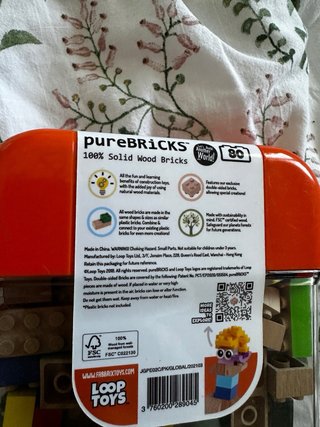 Bloques de madera pureBRICKS (80 piezas)