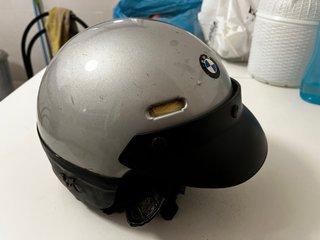 Casco Moto Vintage BMW Plata