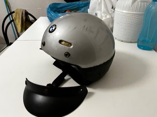 Casco Moto Vintage BMW Plata