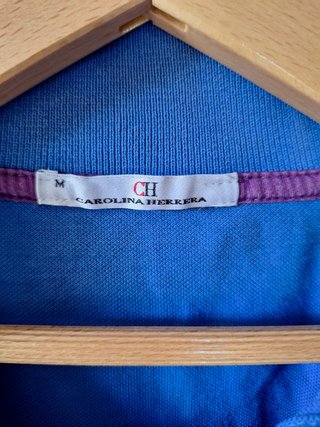 Polo Carolina Herrera Azul Manga Corta Mujer Talla