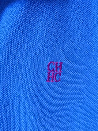 Polo Carolina Herrera Azul Manga Corta Mujer Talla