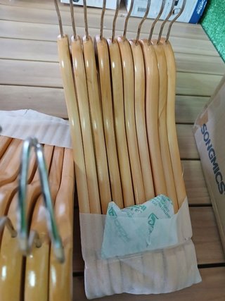 SONGMICS CRW001-20 Percha de Madera Maciza, 20 un