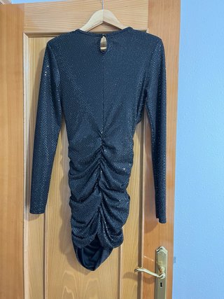 Vestido fiesta lentejuelas negro talla única
