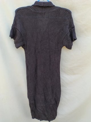 Caramelo Vestido de Punto Cuello Alto Talla S