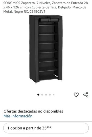 SONGMICS Zapatero, 7 Niveles, Zapatero de Entrada