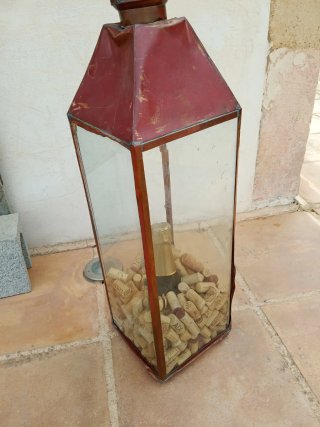 Farola Vintage Cobre y Cristal