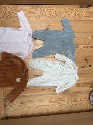 Lote 8 Pijamas Bebé Invierno con Pies 0-3 meses