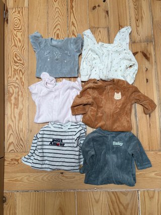 Lote 8 Pijamas Bebé Invierno con Pies 0-3 meses
