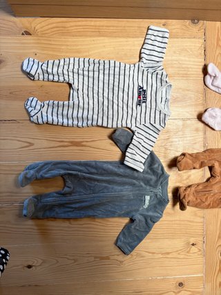 Lote 8 Pijamas Bebé Invierno con Pies 0-3 meses
