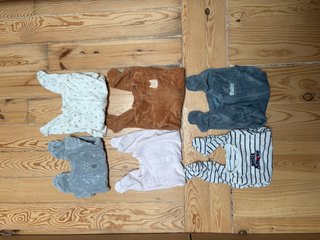 Lote 8 Pijamas Bebé Invierno con Pies 0-3 meses