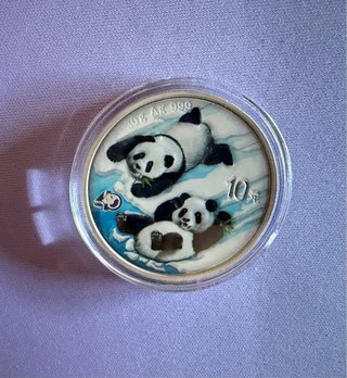 Moneda Plata Panda 30g 2022 Color 10 Yuan