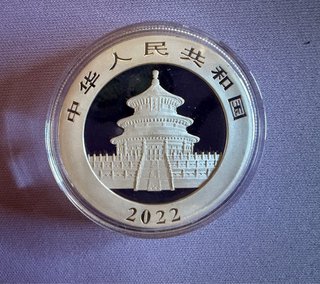 Moneda Plata Panda 30g 2022 Color 10 Yuan